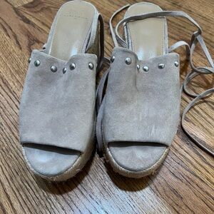 Marc Fisher Taupe Suede Espadrilles